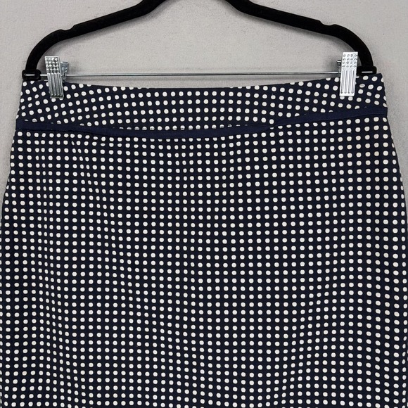 Vineyard Vines Skirt Womens 12 Blue White Polka Dot Cotton Lined Preppy Casual - Picture 2 of 13